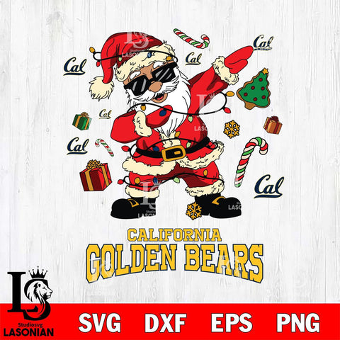 California Golden Bears Santa Claus Football Svg dxf eps png pdf file,NCAA svg,Digital Download,Cricut file