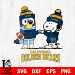 California Golden Bears Snoopy & Bluey Football Svg Eps Dxf Png File,NCAA Svg Files,Chill Guy svg ,Digital Download ,Instant Download, Cricut File