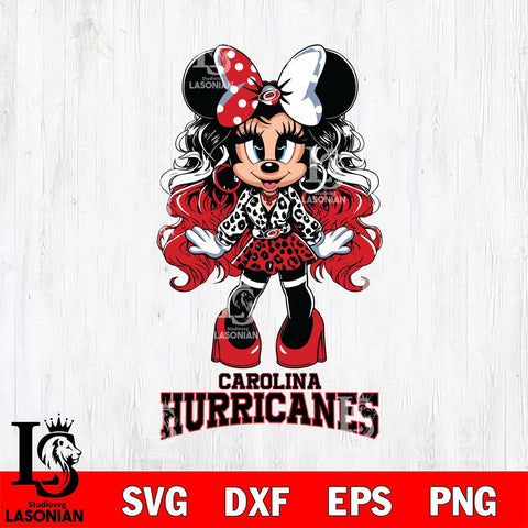 Carolina Hurricanes Beauty Minnie Mouse Svg Eps Dxf Png File, Digital Download, Instant Download