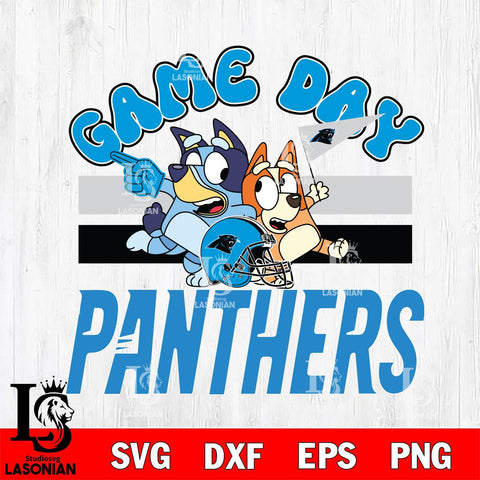 Carolina Panthers Bluey & Bingo 9 Svg Eps Dxf Png File, NFL svg, Digital Download, Instant Download