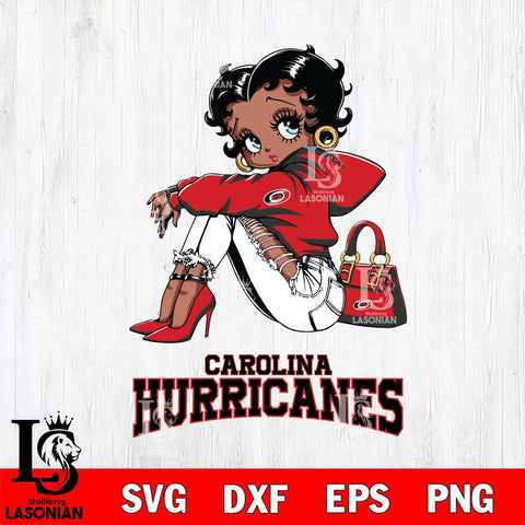 Carolina Hurricanes Betty Boop Black Fan Girl Svg Eps Dxf Png File, Digital Download, Instant Download