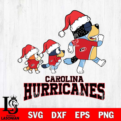 Carolina Hurricanes Bluey Family Christmas Svg Eps Dxf Png File, Digital Download