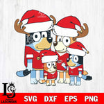 Carolina Hurricanes Bluey Santa Family Svg Eps Dxf Png File, Digital Download, Instant Download