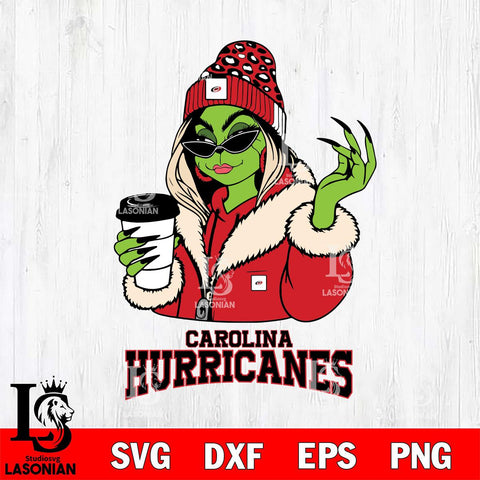 Carolina Hurricanes Boujee Grinch Girls Christmas Cut Files, Cricut,Christmas Svg Dxf Eps Png file , Digital Download