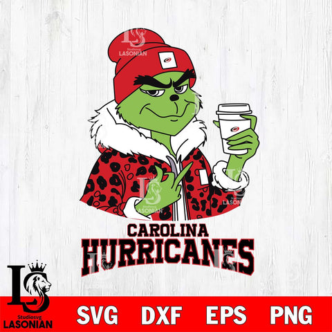 Carolina Hurricanes Boujee Grinch Leopard Christmas Cut Files, Cricut,Christmas Svg Dxf Eps Png file , Digital Download