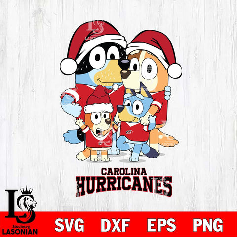 Carolina Hurricanes Christmas Bluey Family Sport Svg, Christmas Svg , NHL svg , Digital Download, dxf eps png pdf file