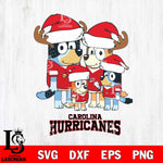 Carolina Hurricanes Christmas Bluey Santa Family Svg, Christmas Svg , NHL svg , Digital Download, dxf eps png pdf file