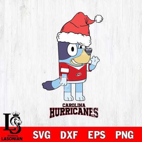 Carolina Hurricanes Christmas Bluey Say Hi Svg, Christmas Svg , NHL svg , Digital Download, dxf eps png pdf file