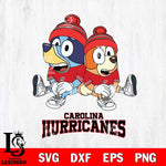 Carolina Hurricanes Christmas Bluey & Bingo Sit Svg, Christmas Svg , NHL svg , Digital Download, dxf eps png pdf file