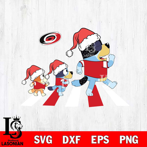 Carolina Hurricanes Family Bluey Walking Christmas Svg Eps Dxf Png File, Digital Download, Instant Download