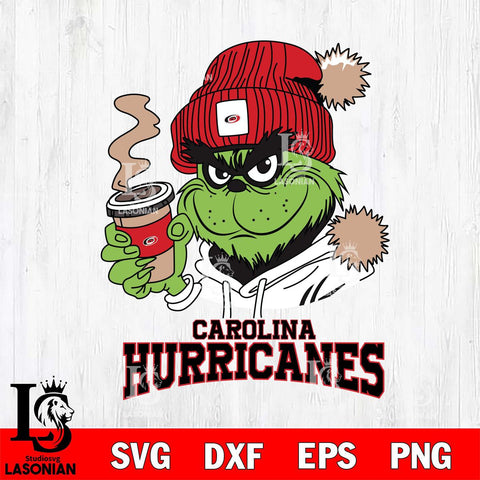 Carolina Hurricanes Grinch Cofffe Hoodie Cut Files, Cricut,Christmas Svg Dxf Eps Png file , Digital Download