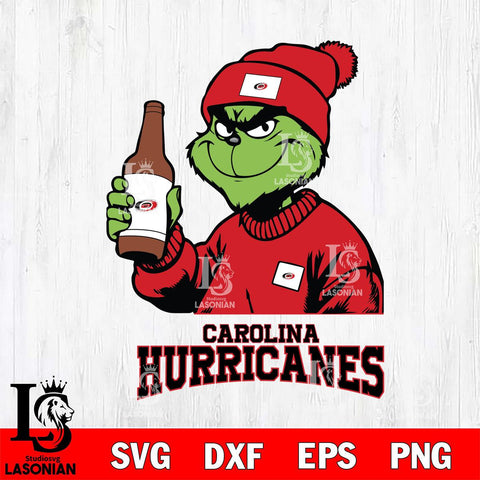 Carolina Hurricanes Grinch Drinking Beer Christmas Cut Files, Cricut,Christmas Svg Dxf Eps Png file , Digital Download