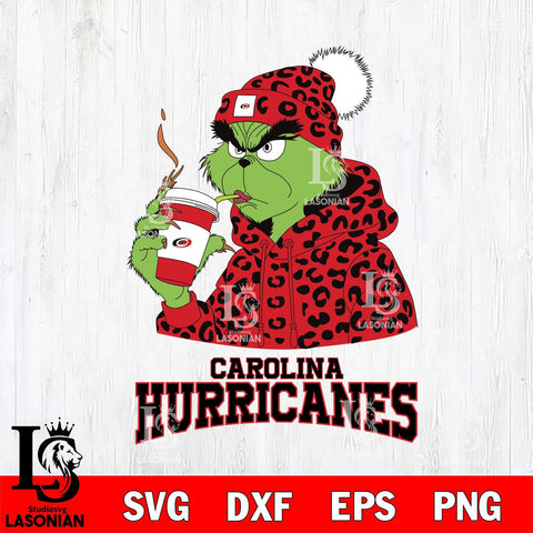 Carolina Hurricanes Grinch Leopard Christmas Cut Files, Cricut,Christmas Svg Dxf Eps Png file , Digital Download