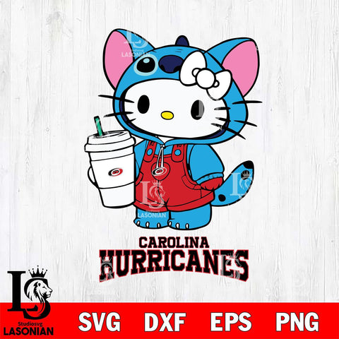 Carolina Hurricanes Hello Kitty Stitch Svg Eps Dxf Png File, NHL svg, Digital Download, Instant Download