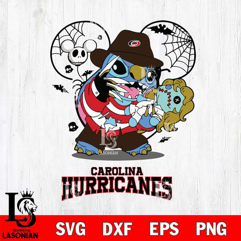 Carolina Hurricanes Stitch Freddy Krueger Halloween Svg Eps Dxf Png File, Digital Download, Instant Download