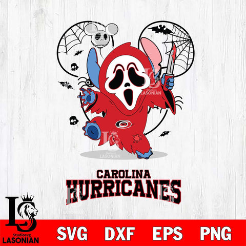 Carolina Hurricanes Stitch Ghost Face Halloween 2 Svg Eps Dxf Png File, Digital Download, Instant Download