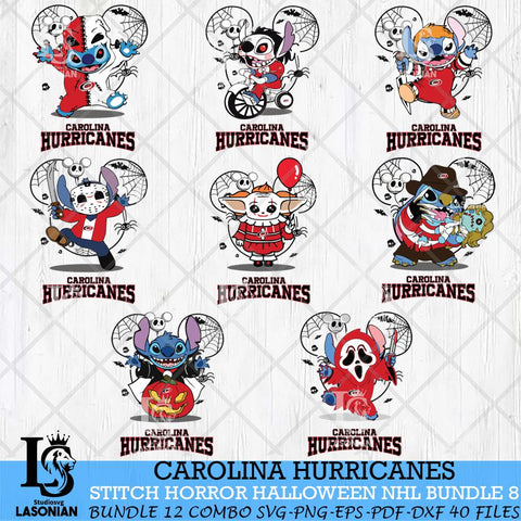 Carolina Hurricanes Stitch Halloween Bundle 8 SVG Svg Eps Dxf Png File, Digital Download, Instant Download