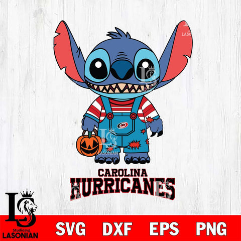 Carolina Hurricanes Stitch Horror Halloween Svg Eps Dxf Png File, NHL svg, Digital Download, Instant Download