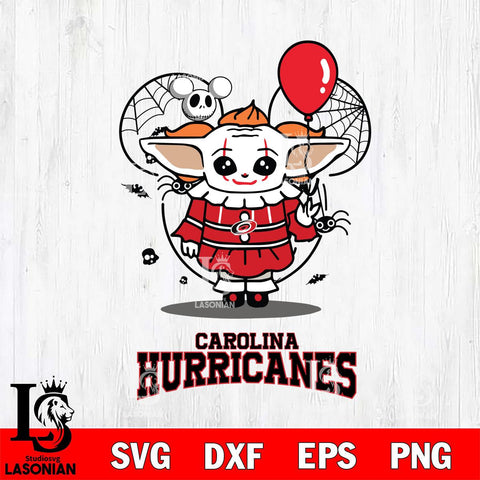 Carolina Hurricanes Stitch Pennywise Halloween Svg Eps Dxf Png File, Digital Download, Instant Download