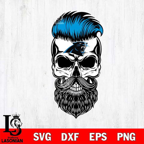 Carolina Panthers Badass Beard Skull SVG