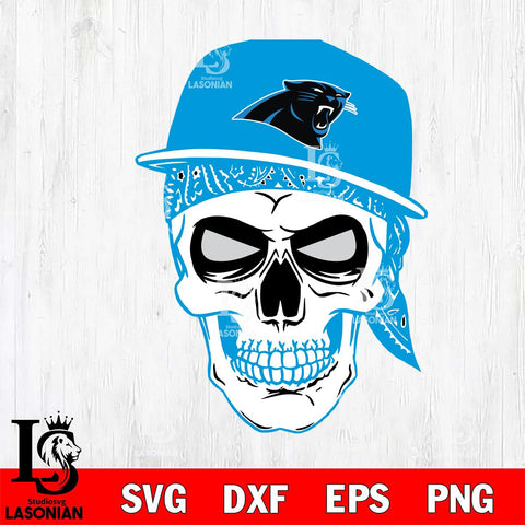 Carolina Panthers Badass Hat Skull SVG