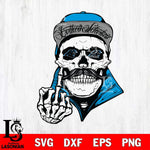 Carolina Panthers Badass Skull PNG SVG