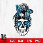 Carolina Panthers Badass Women Skull SVG