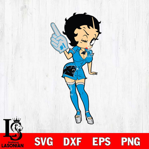 Carolina Panthers Betty Boop Cheering Svg Eps Dxf Png File, Digital Download, Instant Download