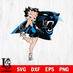 Carolina Panthers Betty Boop Girl Fan Svg Eps Dxf Png File, Digital Download, Instant Download