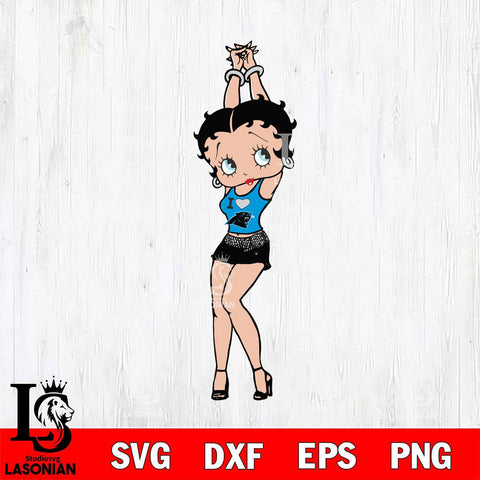 Carolina Panthers Betty Boop Love NFL Svg Eps Dxf Png File, Digital Download, Instant Download