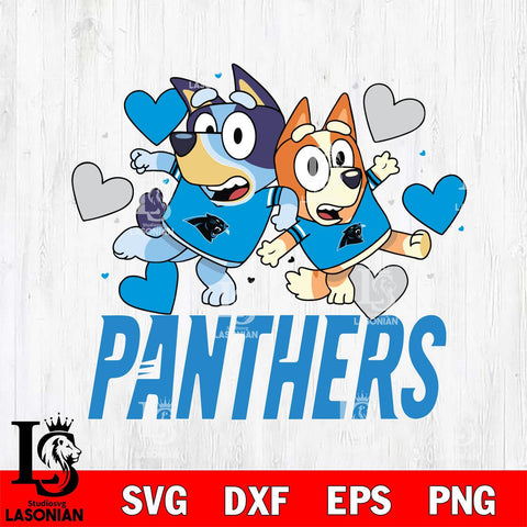 Carolina Panthers Bluey & Bingo 10 Svg Eps Dxf Png File, NFL svg, Digital Download, Instant Download