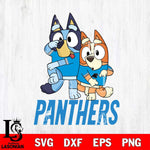 Carolina Panthers Bluey & Bingo Svg Eps Dxf Png File, NFL svg, Digital Download, Instant Download