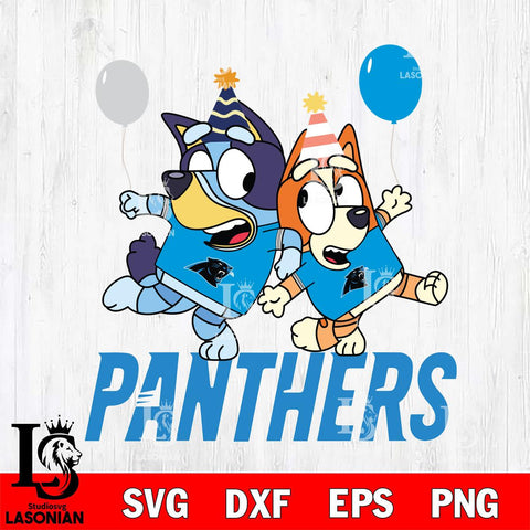 Carolina Panthers Bluey & Bingo 2 Svg Eps Dxf Png File, NFL svg, Digital Download, Instant Download