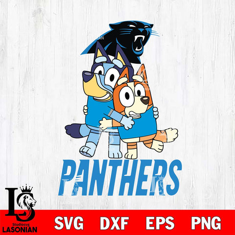 Carolina Panthers Bluey & Bingo 3 Svg Eps Dxf Png File, NFL svg, Digital Download, Instant Download