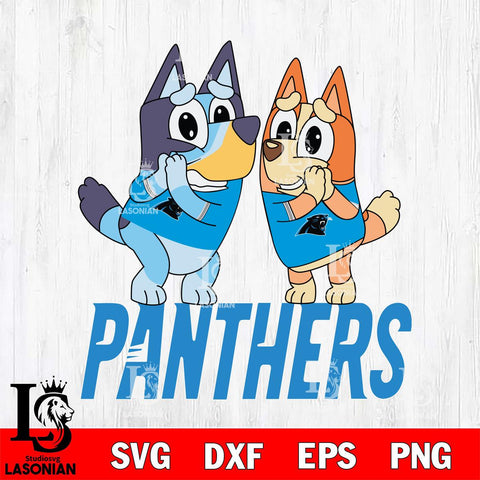 Carolina Panthers Bluey & Bingo 5 Svg Eps Dxf Png File, NFL svg, Digital Download, Instant Download