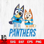 Carolina Panthers Bluey & Bingo 6 Svg Eps Dxf Png File, NFL svg, Digital Download, Instant Download