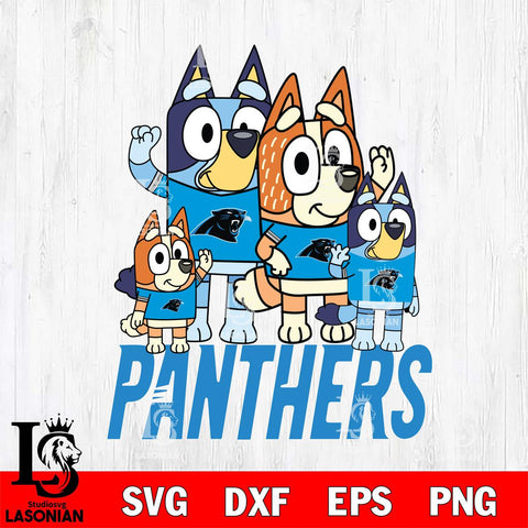 Carolina Panthers Bluey & Bingo 7 Svg Eps Dxf Png File, NFL svg, Digital Download, Instant Download