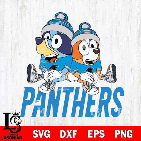 Carolina Panthers Bluey & Bingo 8 Svg Eps Dxf Png File, NFL svg, Digital Download, Instant Download