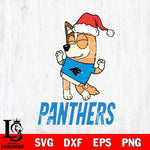 Carolina Panthers Bluey Chilli Happy Christmas Svg Eps Dxf Png File, Digital Download