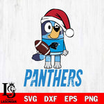 Carolina Panthers Bluey Christmas Svg Eps Dxf Png File, Digital Download