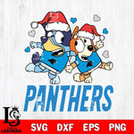 Carolina Panthers Bluey Christmas NFL Svg Eps Dxf Png File, Digital Download