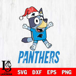 Carolina Panthers Bluey Happy Christmas Svg Eps Dxf Png File, Digital Download