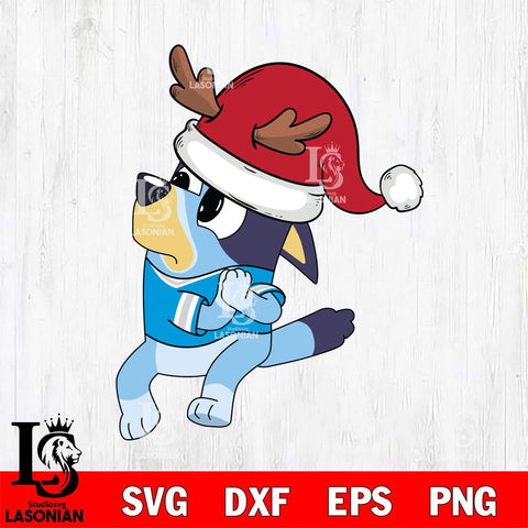 Carolina Panthers Bluey Santa Claus Christmas Svg Eps Dxf Png File, Digital Download, Instant Download