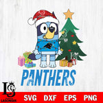 Carolina Panthers Christmas Bluey Tree Sport Svg Eps Dxf Png File,Cut Svg Files, Digital File, Sublimation