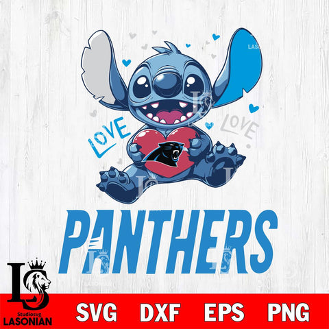 Carolina Panthers Love Stitch, Svg Eps Dxf Png File, Digital Download