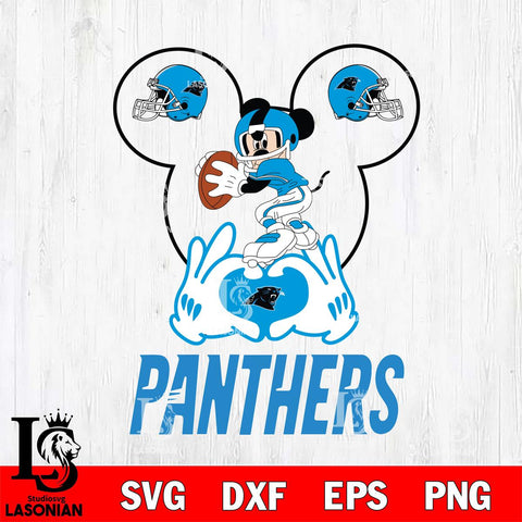 Carolina Panthers Mickey Heart Rugby Svg Eps Dxf Png File, Digital Download ,Instant Download, Cricut File