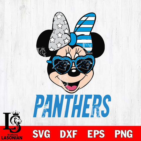 Carolina Panthers Minnie Mouse Love 2, Svg Eps Dxf Png File, Digital Download