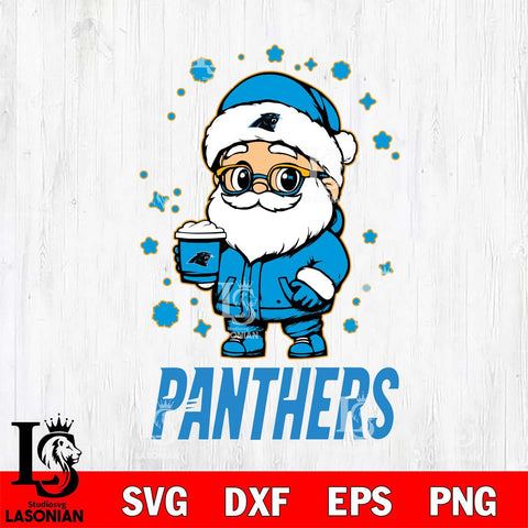 Carolina Panthers Santa Claus Coffe Svg Eps Dxf Png File,NFL Svg Files,Digital Download,Sublimation,Instant Download