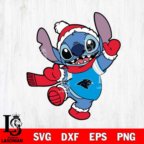 Carolina Panthers Stitch Disney Christmas Svg Eps Dxf Png File, Digital Download, Instant Download