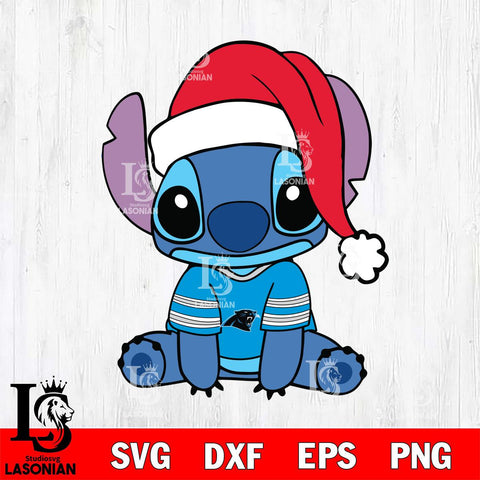 Carolina Panthers Stitch Merry Christmas Svg Eps Dxf Png File, Digital Download, Instant Download